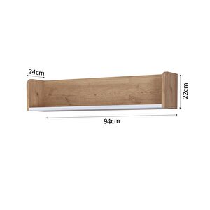 X2110 Daffy Duvar Rafı Sepet-beyaz - 94 Cm Geniş, 24 Cm Derin Ve Yuvarlatılmış Köşeli