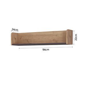 X2160 Daffy Duvar Rafı Sepet-antrasit - 94 Cm Geniş, 24 Cm Derin Ve Yuvarlatılmış Köşeli
