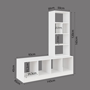 W7340 Tally Kitaplık Beyaz – Sağ Veya Sol Kurulumlu Üst Modül Ve Çok Bölmeli Çocuk Kitaplığı
