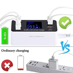 Pm-26057 8 Portlu Lcd Ekranlı Akıllı 7xusb Ve Type-c Pd Şarj İstasyonu