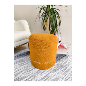 Puf , Turuncu Peluş ,makyaj Pufu Puf Sandalye Ayak Uzatma Pufu 45 Cm Yükseklik Turuncu 01