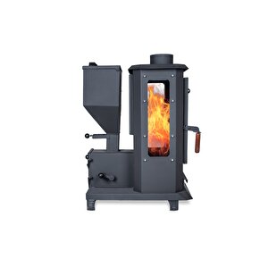 Ember İf-09 Odun Ve Pelet Yakan Fırınsız Şömine Tipi Soba 3 Camlı Sekizgen