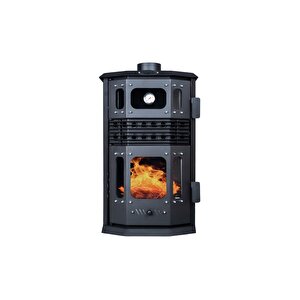 Exclusive İf-01 Fırınlı Odun Ve Pelet Sobası - 3 Camlı Izgara Fanlı