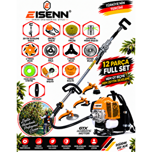 Ezt 6000 Pro 12 Parça Full Set Sırt Tipi Zeytin Silkeme Hasat Toplama Tırpan Motoru