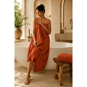 Büyük Banyo Havlusu 90x150 Cm Ivy Collection 650 Gr Kiremit