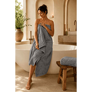 Büyük Banyo Havlusu 90x150 Cm Ivy Collection 650 Gr Gri