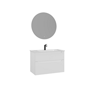 Messina 85 Cm Banyo Dolabı Takımı Led Aynalı Mat Kaşmir