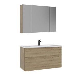Messina 100 Cm Banyo Dolap Takımı Meşe