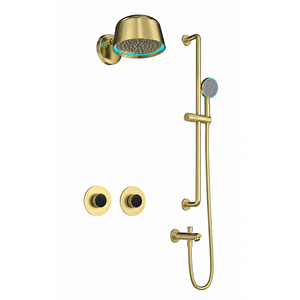 Retro Ankastre Duş Sistemi Brush Gold (aplik) Rwl2000