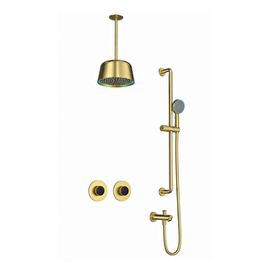Retro Ankastre Duş Sistemi Brush Gold (sarkıt) Rcl2000