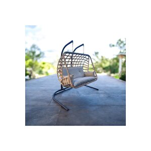 Çift Kişilik Rattan Örgü Salıncak , Hamak