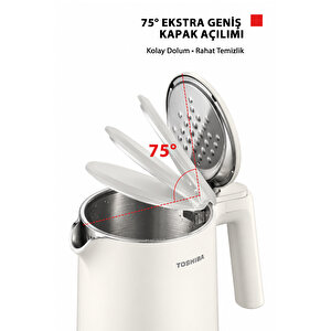 Cool Touch Gizli Rezistanslı 1.5 L Beyaz Su Isıtıcı Kettle Kt-15ps1vme(w)
