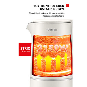 Cool Touch Gizli Rezistanslı 1.5 L Beyaz Su Isıtıcı Kettle Kt-15ps1vme(w)