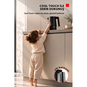 Cool Touch Gizli Rezistanslı 1.5 L Siyah Su Isıtıcı Kettle Kt-15ps1wcis(k)