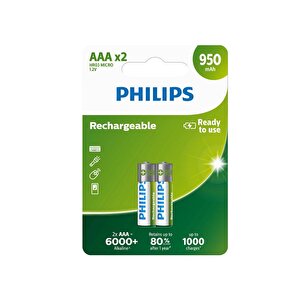 Şarj Edilebilir 950 Mah Aaa 2'li İnce Kalem Pil