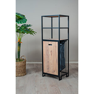 Kirli Sepetli Banyo Dolabı 3 Raflı Metal Düzenleyici Modern Çamaşır Sepetli Organizer Raf