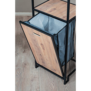Kirli Sepetli Banyo Dolabı 3 Raflı Metal Düzenleyici Modern Çamaşır Sepetli Organizer Raf