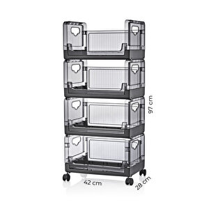 4 Katlı Portatif Organizer Raf Beyaz