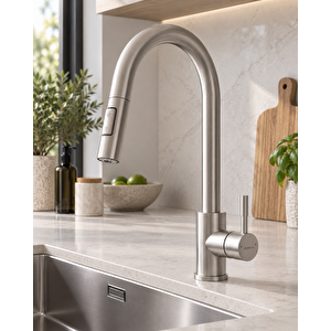 Vita- Sus304 Paslanmaz Çelik Spi̇ralli̇ Mutfak Evye Bataryası - İnce (slim) Zari̇f Başlik (2 Farklı Akış Modlu)-inoks Inox