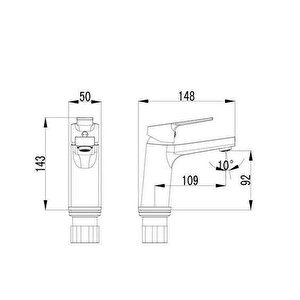 Luna Banyo + Lavabo +evi̇ye Bataryasi + Doppo Long Tepe Duş Si̇stemi̇ İki̇li̇ Set