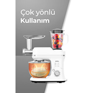 Smx-2772 3’ü 1 Arada Stand Mikser Seti 1200w Hamur Yoğurma Çırpıcı Kıyma Makinesi Blenderlı