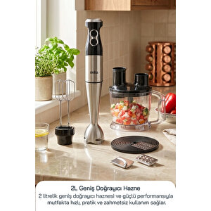 Shb-7532 Çok Fonksiyonlu El Blender Seti - 1500 W | Doğrayıcı, Çırpıcı Ve Rende Aparatlı