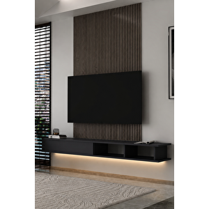 180dhdxtdalA Mono Led Işikli Duvara Monte Tv Sehpasi Antrasit Antrasit