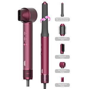 Compact Multi-styler Hava Üfleme 5in1 Saç Şekillendirici Bldc Shd-1729 Kırmızı