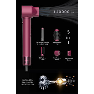 Compact Multi-styler Hava Üfleme 5in1 Saç Şekillendirici Bldc Shd-1729 Kırmızı