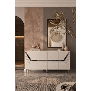 150dhdk9BG Helen Pleksi̇ Lazer Desen Konsol BEYAZ-GÜMÜŞ Beyaz Silver