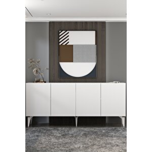 Ka180a1BA Sadem Konsol Ve Tv Sehpasi, Üni̇tesi̇ Beyaz-Altın Beyaz gold