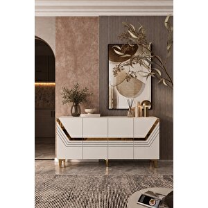 150dhdk9BA Helen Pleksi̇ Lazer Desen Konsol BEYAZ-ALTIN Beyaz gold