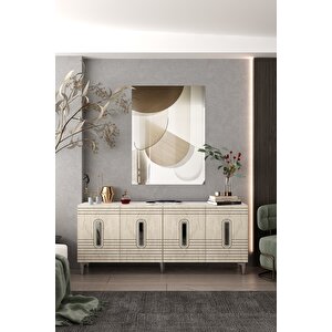 180dhdk8BTG Luna Lazer Pleksi̇ Desen Konsol Ve Tv Sehpasi Beyaz-Traverten-Gümüş Beyaz-Traverten-Silver