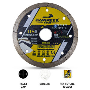 115mm Endüstriyel İnce Segmentli Turbo Elmas Testere (porselen-seramik-mermer)