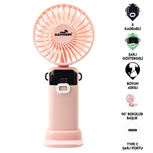 Led Göstergeli El Fanı Pembe