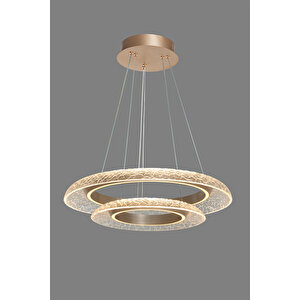 Mirena İkili Eskitme Led Avize -modern Kristal Cam Efektli Salon Ve Oturma Odası Avizesi