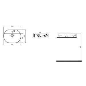 Quarter Bath Smooth Line Tezgah Üstü Lavabo 55x42