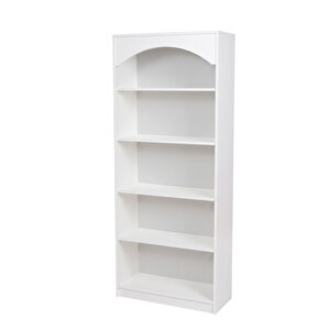 Venti 5 Raflı Kitaplık Modern Çok Amaçlı Salon Ofis Kitaplığı 187 Cm Beyaz Vin1-w