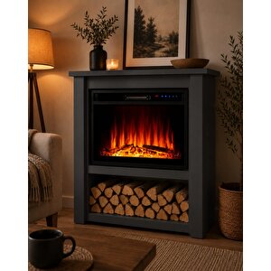90cm Rafli Şömi̇ne Wi̇fi̇ Alev Sesli̇