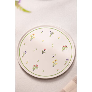 Botanical 12 Parça 4 Kişilik Seramik Pasta Tabağı Seti 20 Cm / Çay Seti 170 Cc