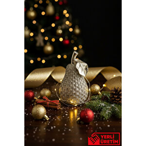Krom Kaplamalı Armut Dekoratif Biblo - 13 Cm