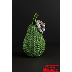Parlak Yeşil Armut Dekoratif Biblo - 17 Cm