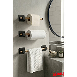 Moody - 3'lü Mutfak Ve Banyo Seti Kağıt Havluluk Tuvalet Kağıtlık Havluluk 20 - 35 - 50 Cm