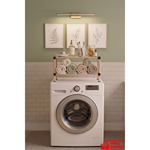 Rack - Çok Amaçlı 2 Katlı Bambu Çubuklu Banyo Ve Mutfak Düzenliyici Stant Organizer 50cm