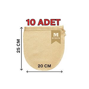 25x30 Cm 10 Adet Organik Pamuk Süzme Kesesi Süt Bezi Çok Amaçlı Kese Süt Bezi Yoğurt Peynir