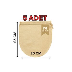 25x30 Cm 5 Adet Organik Pamuk Süzme Kesesi Süt Bezi Çok Amaçlı Kese Süt Bezi Yoğurt Peynir