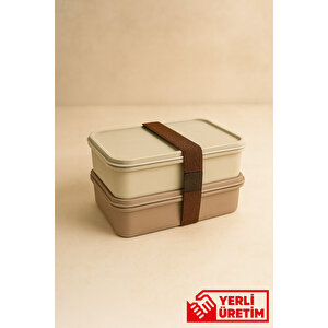 Terra - 2 Katlı Lunchbox Kuşaklı Yemek Saklama Kabı Beslenme Kutusu 750 Ml