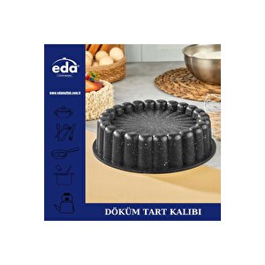 Granit Kaplama 26 Cm Dilimli Tart Kalıbı Gri