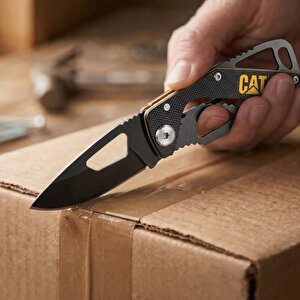 Da980265 Kemer Askı Kancalı Katlanabilir 13cm Paslanmaz Çelik Siyah Kamp Çakısı