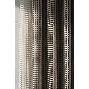 Krem File Örme 1/3 Sık Pile Kare Desen Tül Perde - Modern Ve Minimalist Salon Ve Oda Tülü - 260x240 Cm 260x240 cm